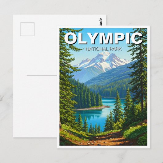 Washington Olympic National Park reizen Briefkaart (Voorkant / Achterkant)