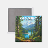 Washington Olympic National Park reizen Magneet (Voorkant / Achterkant)