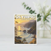 Washington olympic national park travel briefkaart (Staand voorkant)