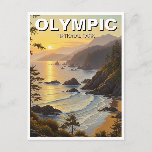 Washington olympic national park travel briefkaart (Voorkant)