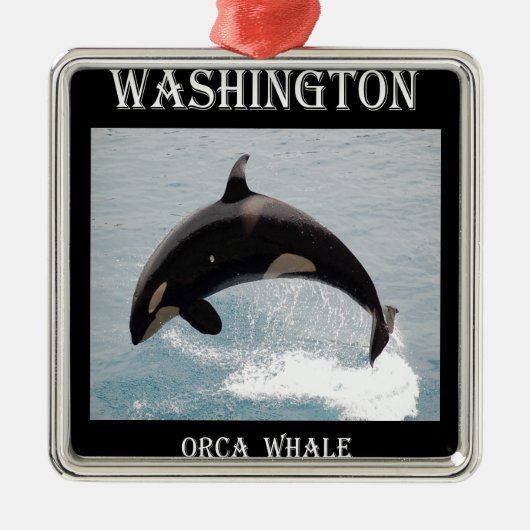 Washington Orca Whale Metalen Ornament (Voorkant)