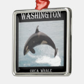 Washington Orca Whale Metalen Ornament (Links)