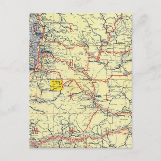 Washington, Oregon, Idaho Briefkaart (Voorkant)