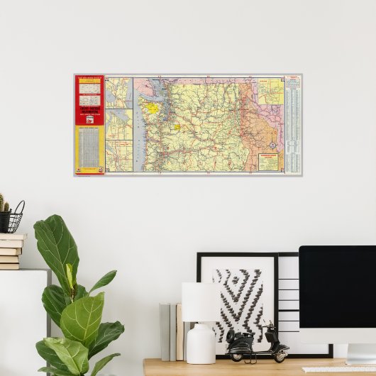 Washington, Oregon, Idaho Poster (Thuiskantoor)