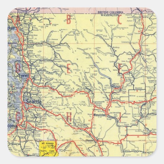 Washington, Oregon, Idaho Vierkante Sticker (Voorkant)