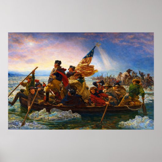 Washington over de Delaware door Emanuel Leutze Poster (Voorkant)
