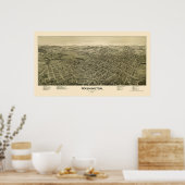 Washington, PA Panorama Kaart - 1897 Poster (Keuken)