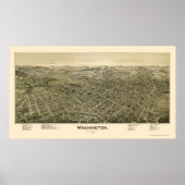 Washington, PA Panorama Kaart - 1897 Poster (Voorkant)