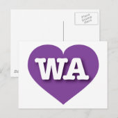 Washington Paars Heart - Ik hou van WA Briefkaart (Voorkant / Achterkant)