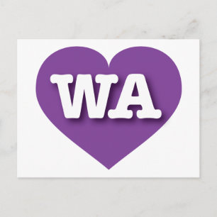Washington Paars Heart - Ik hou van WA Briefkaart