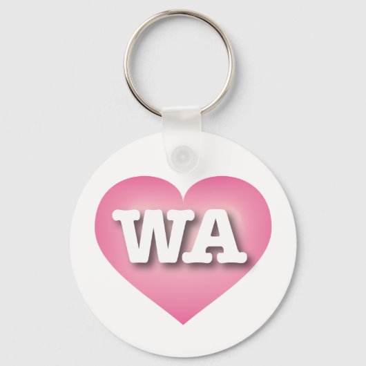 Washington Pink Fade Heart - Ik hou van WA Sleutelhanger (Voorkant)