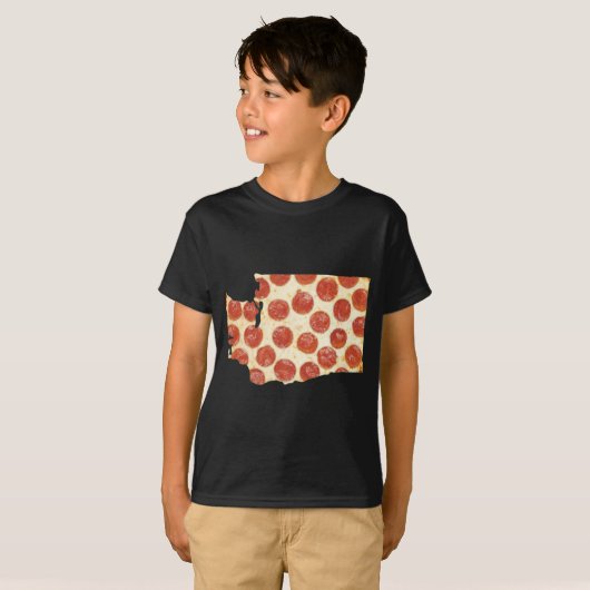 WASHINGTON PIZZA PEPPERONI PIZZA STATE T-SHIRT (Voorkant volledig)