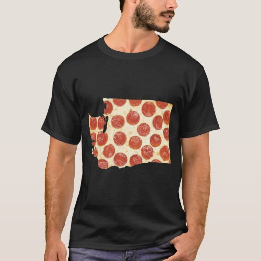 WASHINGTON PIZZA PEPPERONI PIZZA STATE T-SHIRT (Voorkant)