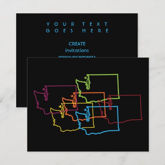 washington pride blur kaart (Voorkant / Achterkant)