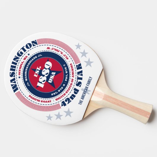 Washington Pride Circular Typography Monogram Tafeltennisbatje (Zijkant)