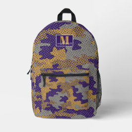 Washington Purple & Gold Camo Printed Bedrukte Rugzak