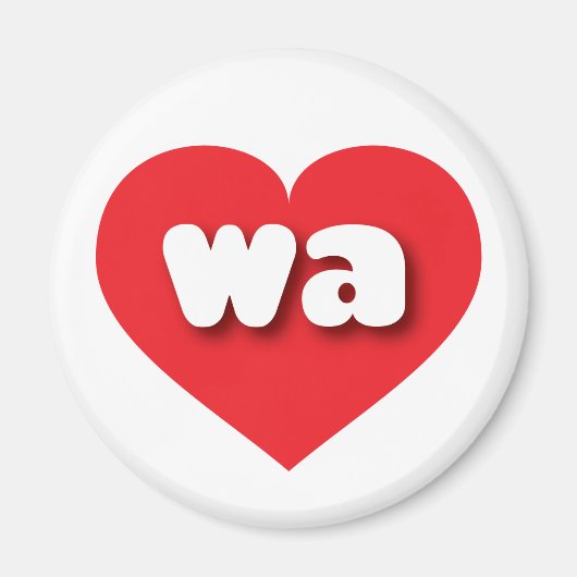 Washington red hart - Ik hou van Wit Magneet (Voorkant)