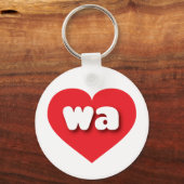 Washington red hart - Ik hou van Wit Sleutelhanger (Voorkant)