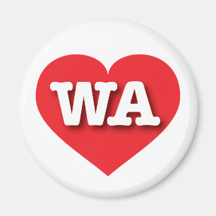 Washington Red Heart - Ik hou van WA Magneet