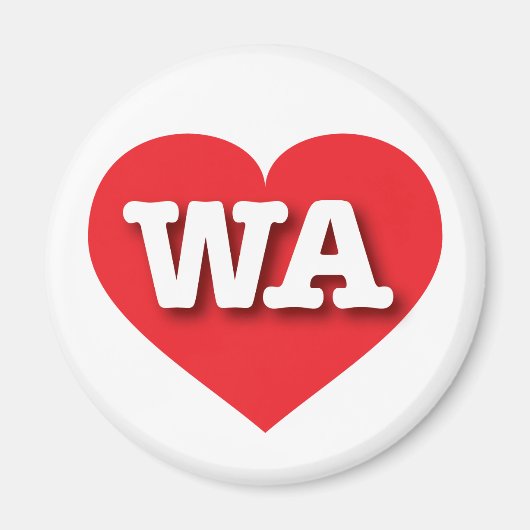 Washington Red Heart - Ik hou van WA Magneet (Voorkant)
