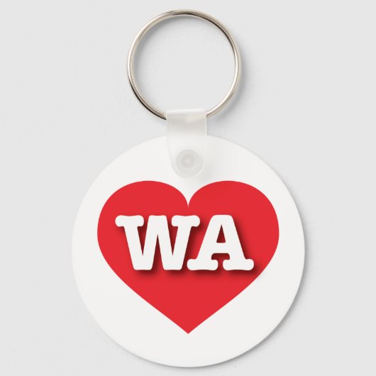 Washington Red Heart - Ik hou van WA Sleutelhanger (Voorkant)