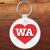 Washington Red Heart - Ik hou van WA Sleutelhanger (Voorkant)