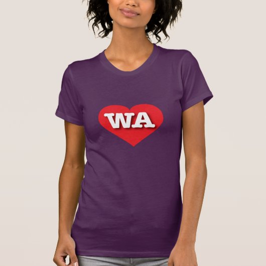 Washington Red Heart - Ik hou van WA T-shirt (Voorkant)