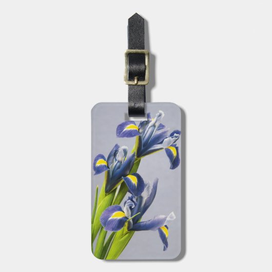 Washington, Redmond, Paarse Irises Bagagelabel (Voorkant verticaal)