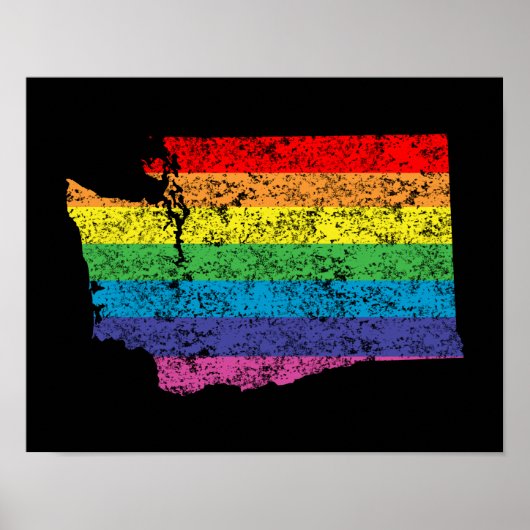 washington regenboog poster (Voorkant)