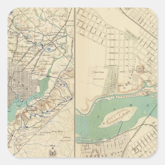 Washington, Richmond Vierkante Sticker (Voorkant)