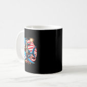 Washington Riding Shark Funny 4 juli Amerikaanse F Koffiemok (Voorkant links)