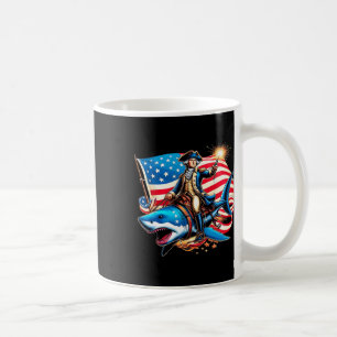 Washington Riding Shark Funny 4 juli Amerikaanse F Koffiemok
