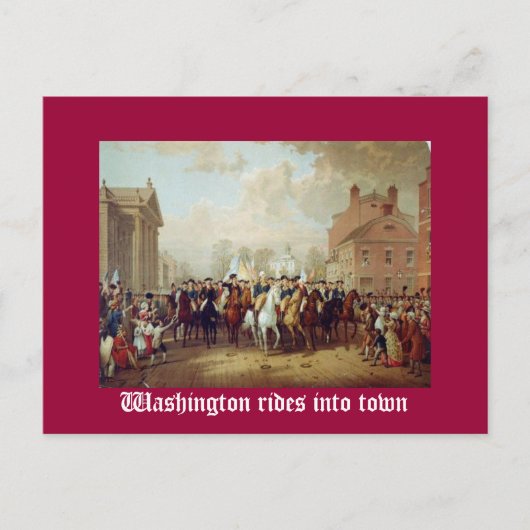Washington rijdt de stad in briefkaart (Voorkant)