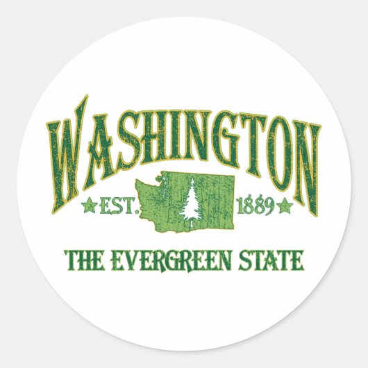 Washington Ronde Sticker (Voorkant)