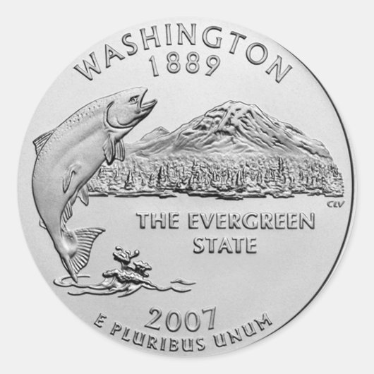 Washington Ronde Sticker (Voorkant)