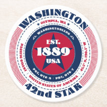 Washington rood wit blauw typografie