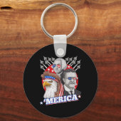 Washington Roosevelt Bald Eagle 4 juli Patrio Sleutelhanger (Voorkant)