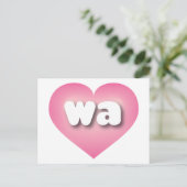 Washington roze fade hart - Ik hou van wa Briefkaart (Staand voorkant)