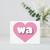 Washington roze hart - Ik hou van Wit Briefkaart (Staand voorkant)