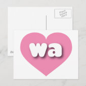 Washington roze hart - Ik hou van Wit Briefkaart (Voorkant / Achterkant)