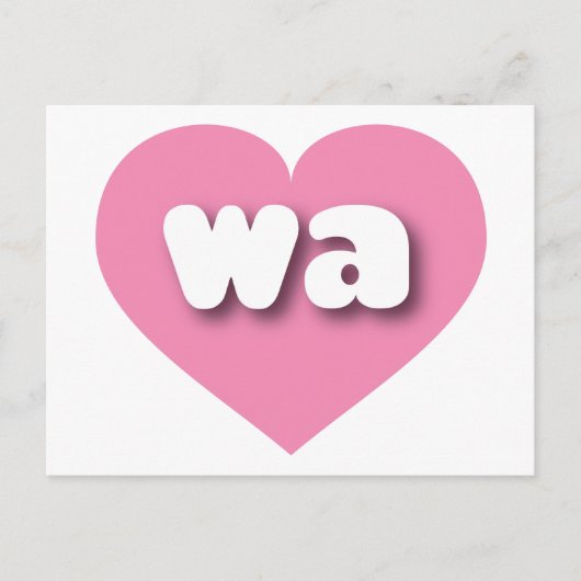 Washington roze hart - Ik hou van Wit Briefkaart (Voorkant)