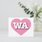 Washington Roze Heart - Ik hou van WA Briefkaart (Staand voorkant)