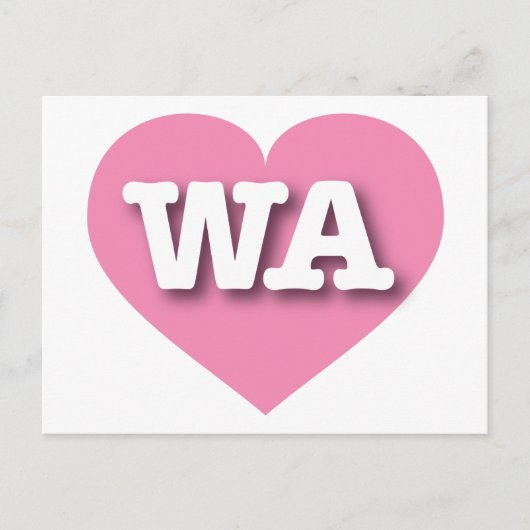 Washington Roze Heart - Ik hou van WA Briefkaart (Voorkant)