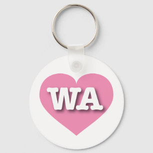 Washington Roze Heart - Ik hou van WA Sleutelhanger