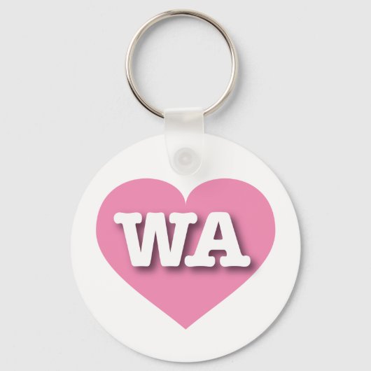 Washington Roze Heart - Ik hou van WA Sleutelhanger (Voorkant)