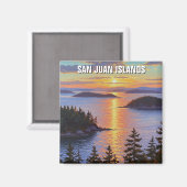 Washington San Juan eilanden reizen Magneet (Voorkant / Achterkant)