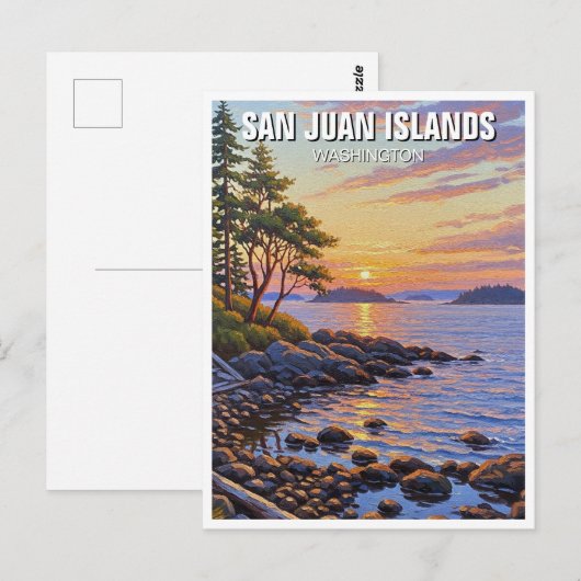 Washington san juan islands travel briefkaart (Voorkant / Achterkant)