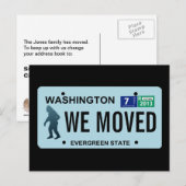 Washington Sasquatch License Bord Aankondigingskaart (Voorkant / Achterkant)