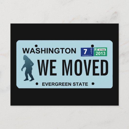 Washington Sasquatch License Bord Aankondigingskaart (Voorkant)