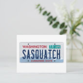 Washington Sasquatch License Bord Briefkaart (Staand voorkant)